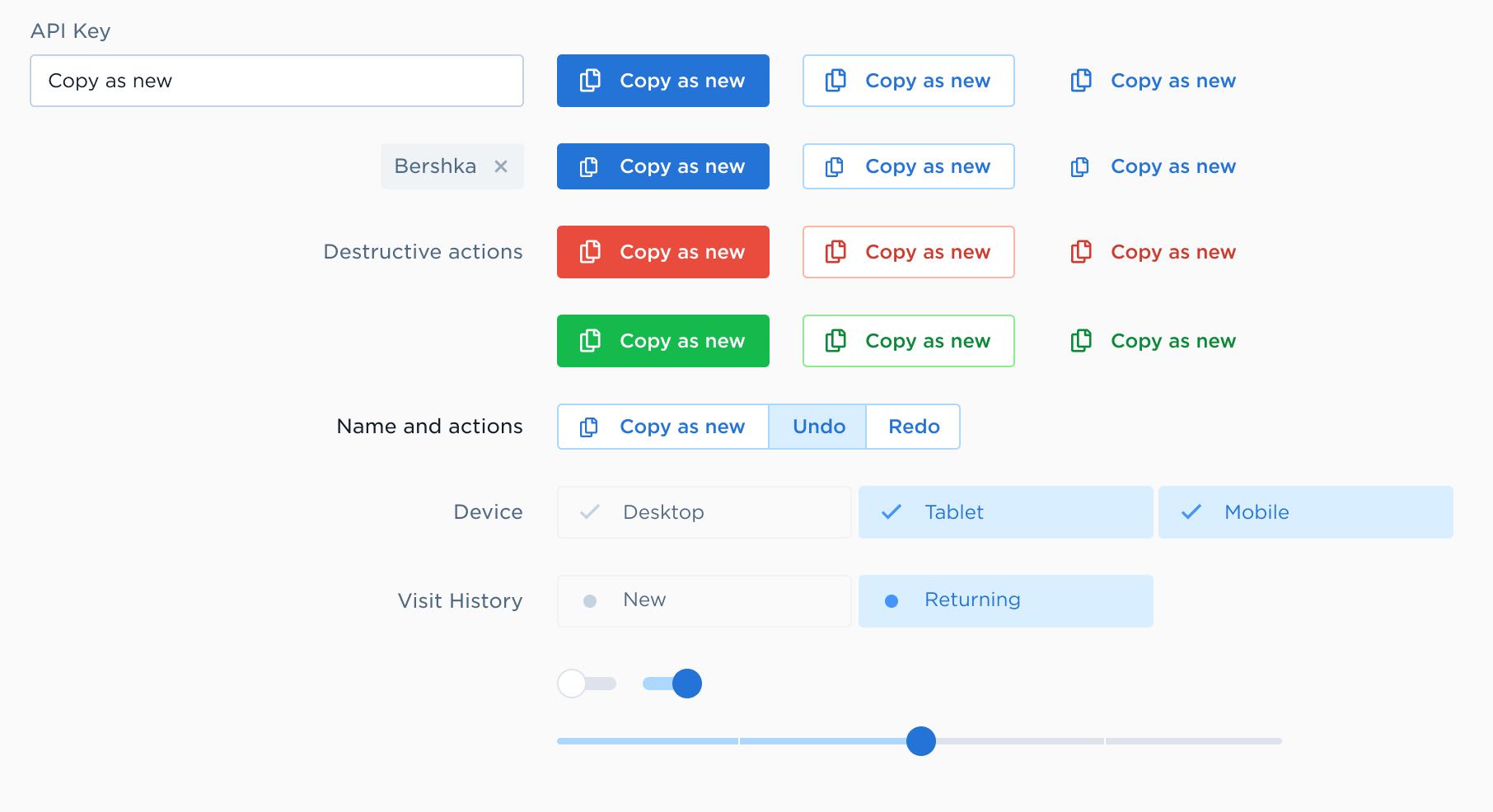 Iterating buttons