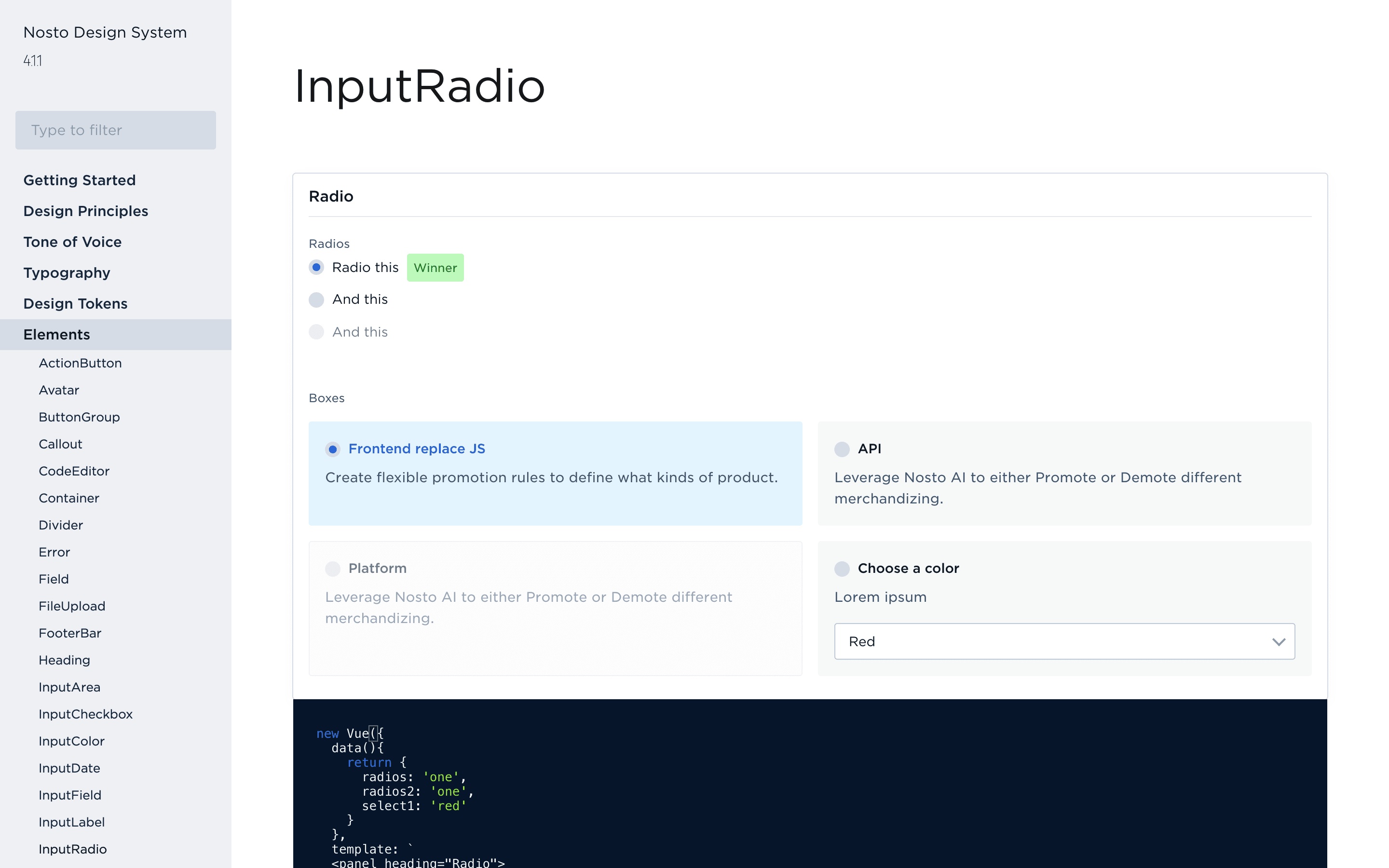 VueDS based design system