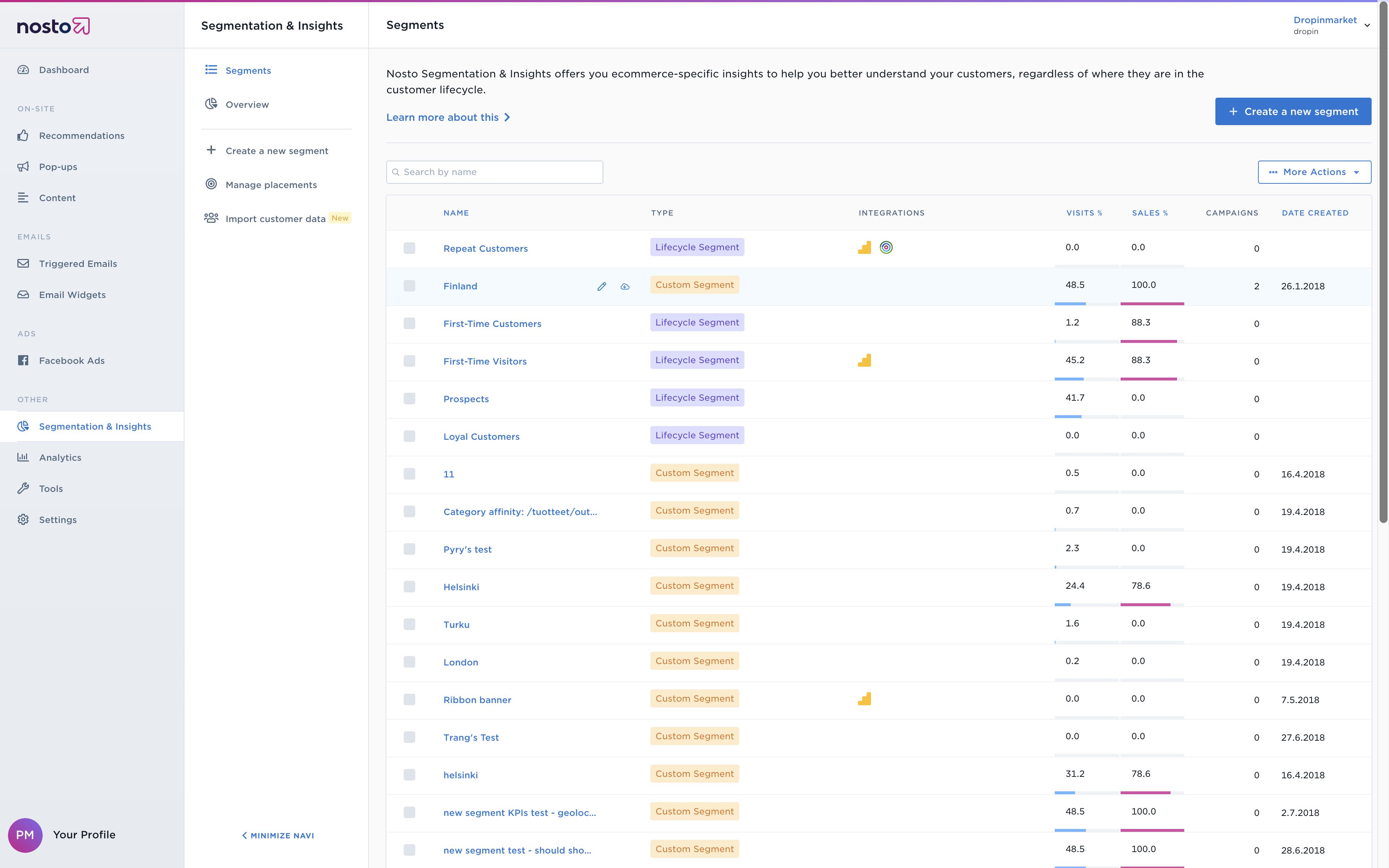 Listing data-table